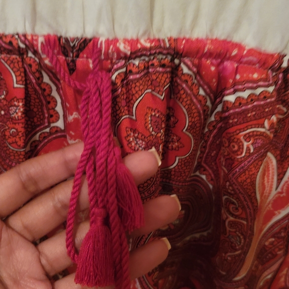 NWT Ralph Lauren Red Pink Paisley Print T-shirt Dress Size L - Picture 5 of 8